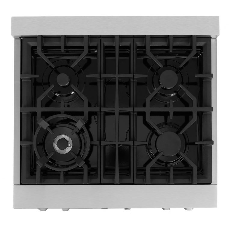 Cosmo COS-2PKG-077 2 Piece Kitchen Appliances Package with COS-EPGR304 30  Inch Freestanding Gas Range and COS-UMC30 30 Inch Under Cabinet Range Hood  in Stainless Steel