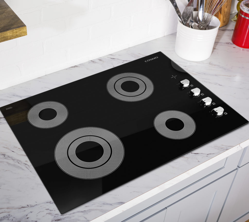 COS304ECC 30″ Electric Ceramic Glass Cooktop with 4 Burners and Control Knobs Cosmo Appliances