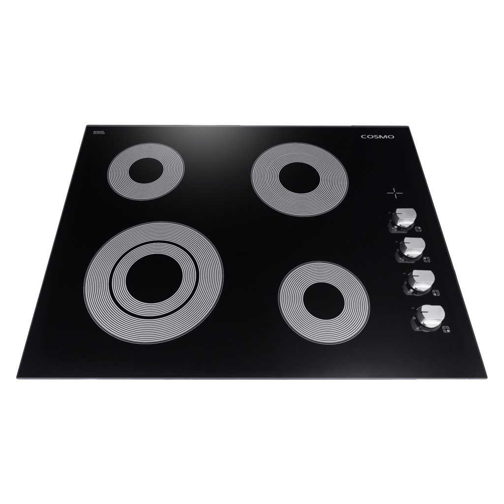 COS244ECC 24″ Electric Ceramic Glass Cooktop with 4 Burners and Control Knobs Cosmo Appliances