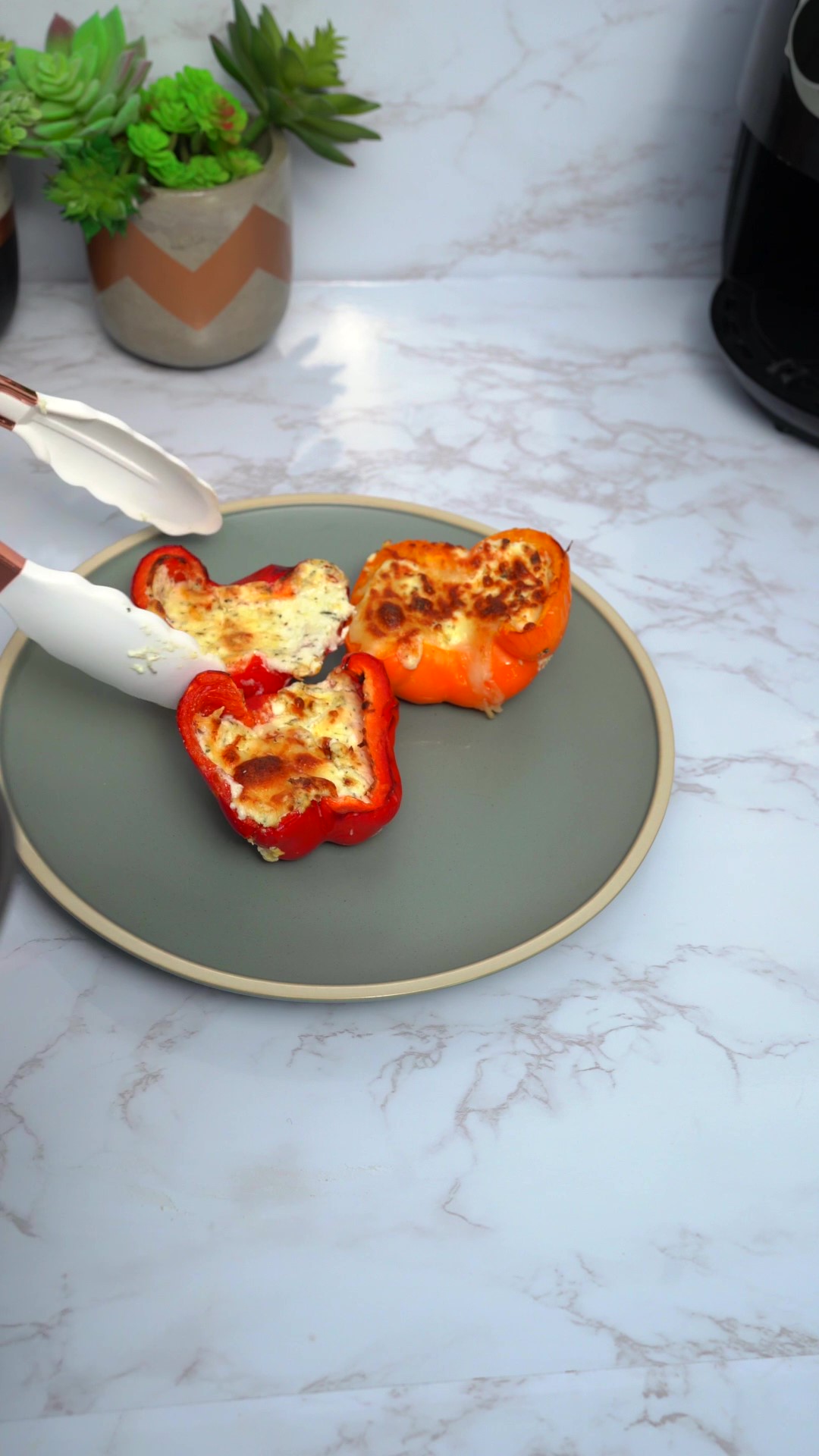 Cream Cheese Stuffed Air Fried Bell Peppers