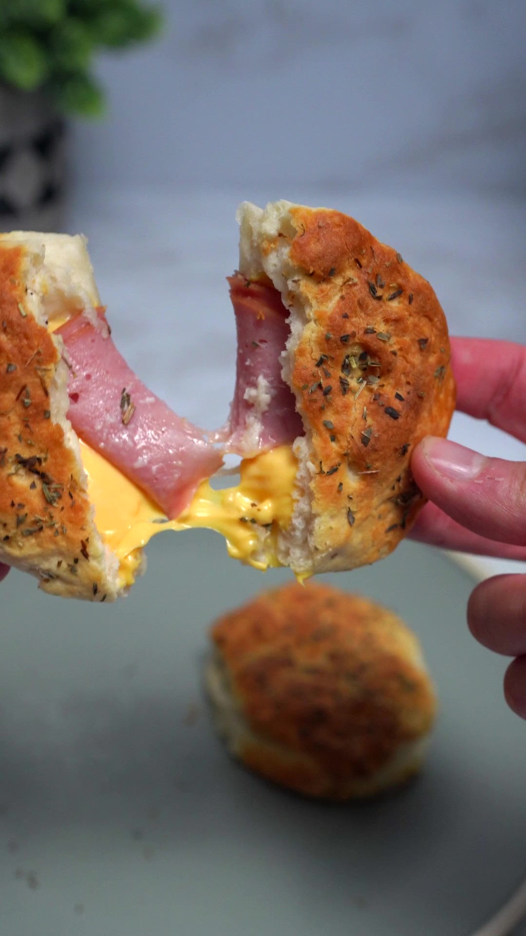 Air Fried Ham & Cheese Biscuits Recipe