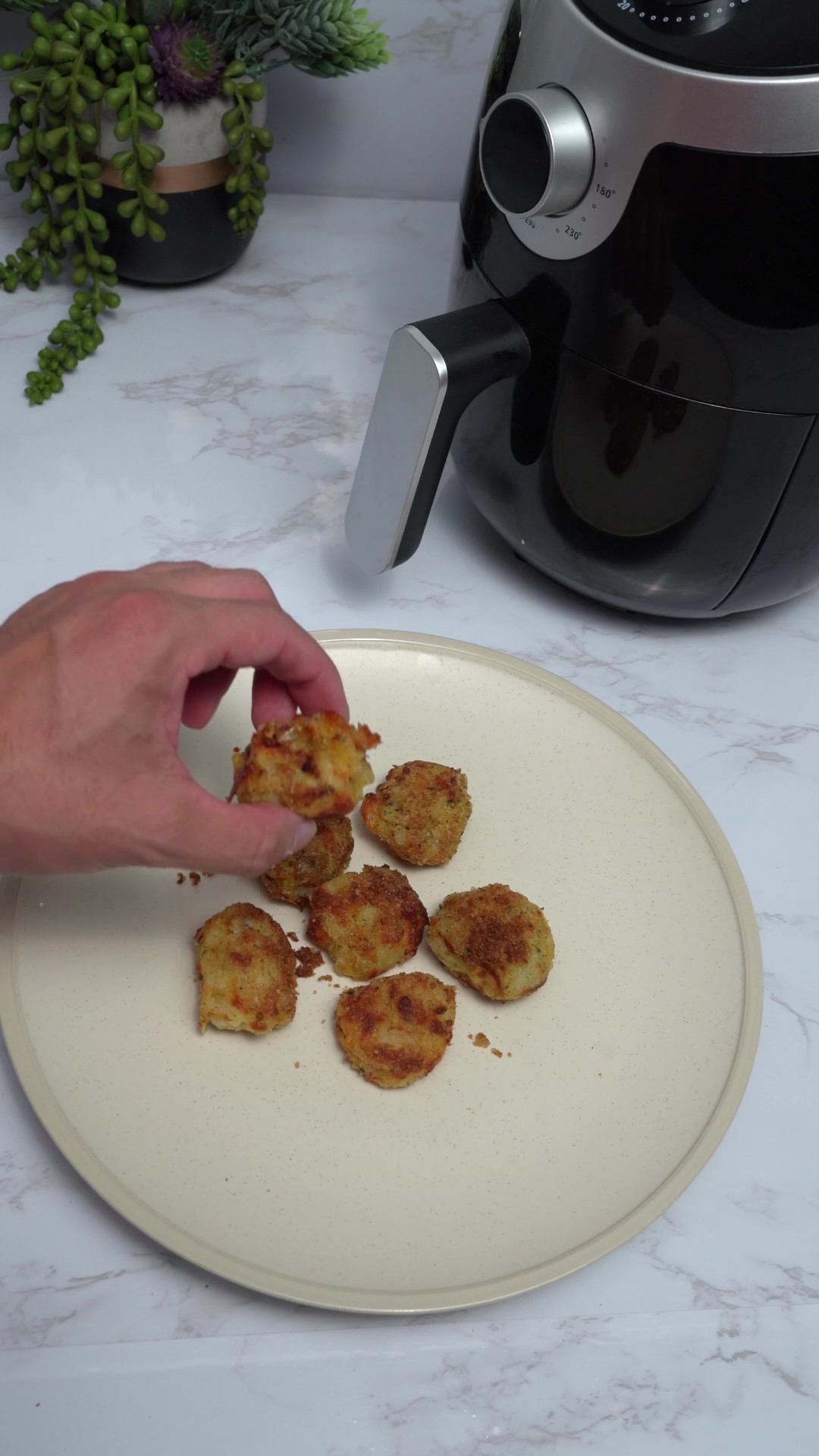 Air Fried Potato Cheddar Bites Recipe