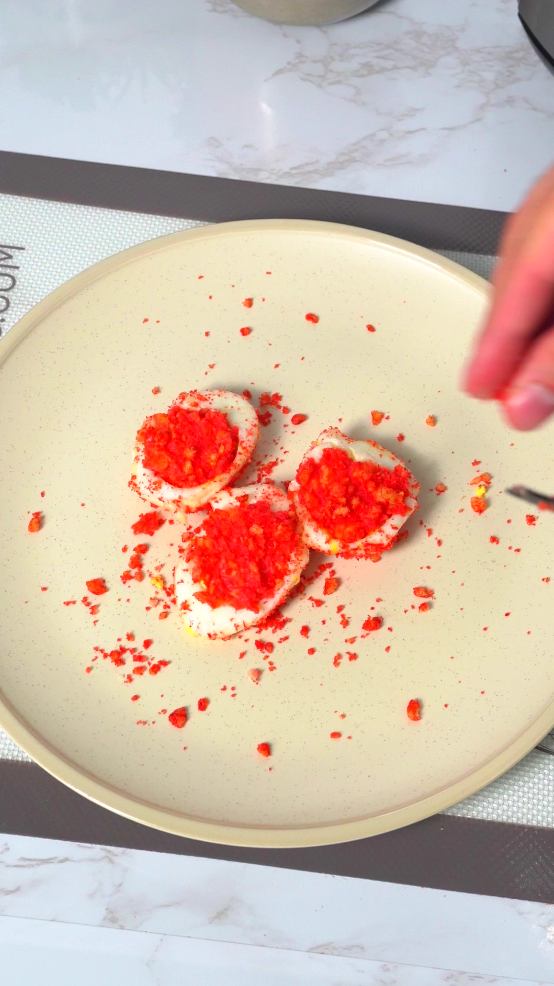 Flaming Hot Cheeto Deviled Eggs Recipe