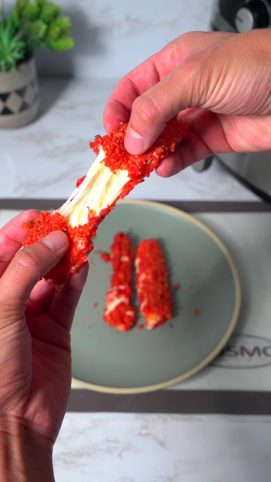 Flaming Hot Cheeto Mozzarella Sticks Recipe