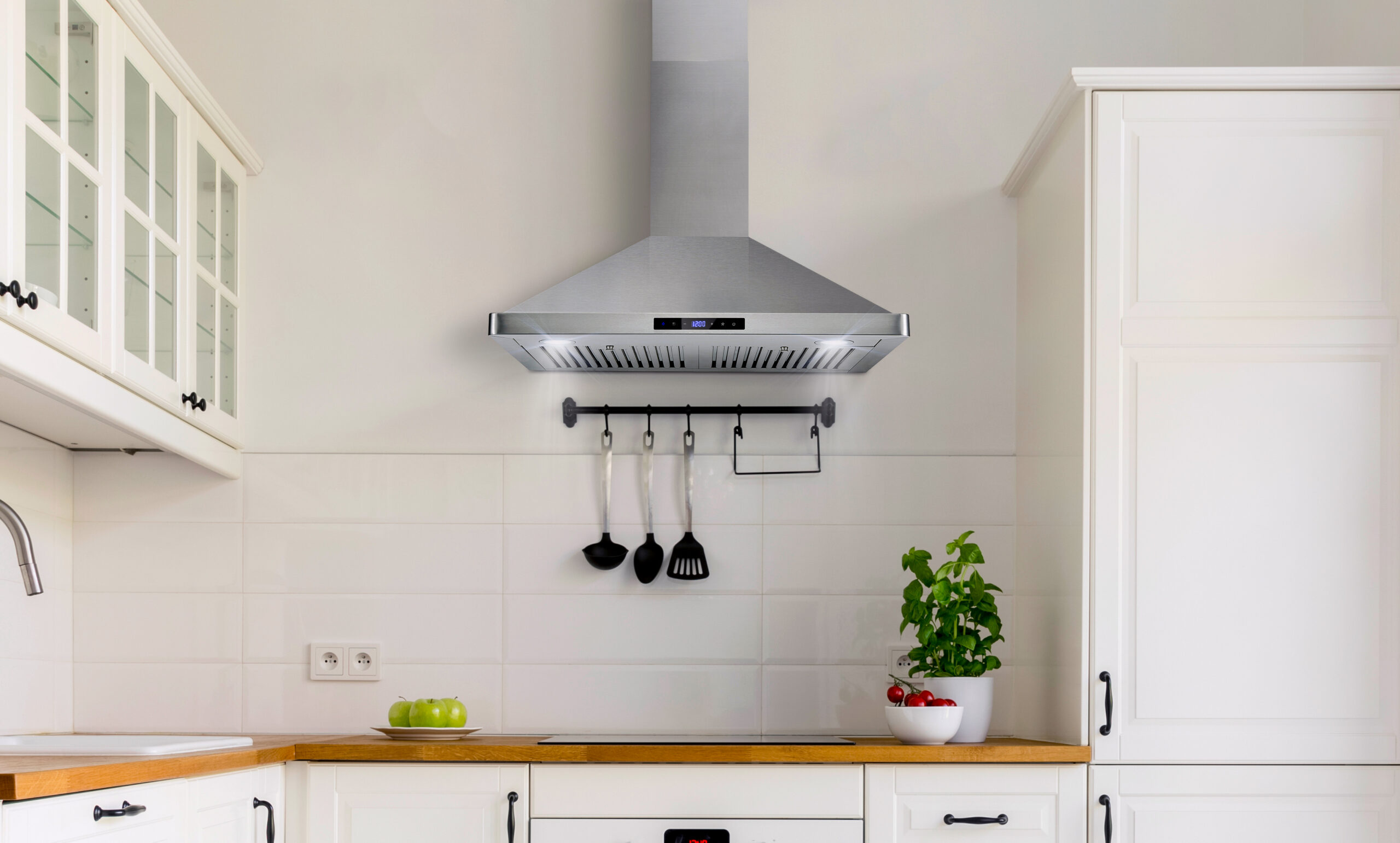 Cosmo COS-QB75 30 in. Ducted Under Cabinet Range Hood in Stainless Steel with Push Button Controls, LED Lighting and Permanent Filters