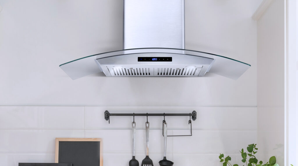 COS668AS900 36″ Stainless Steel Wall Mount Range Hood with Digital Touch Controls, Glass