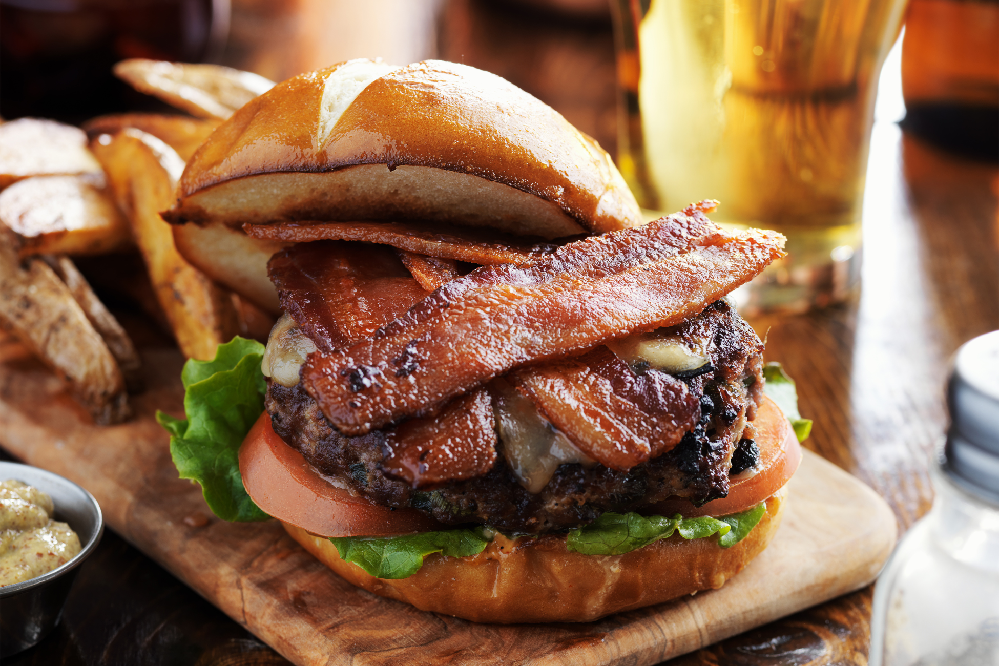 Whiskey-Glazed Bison Burger with Maple Bacon Recipe