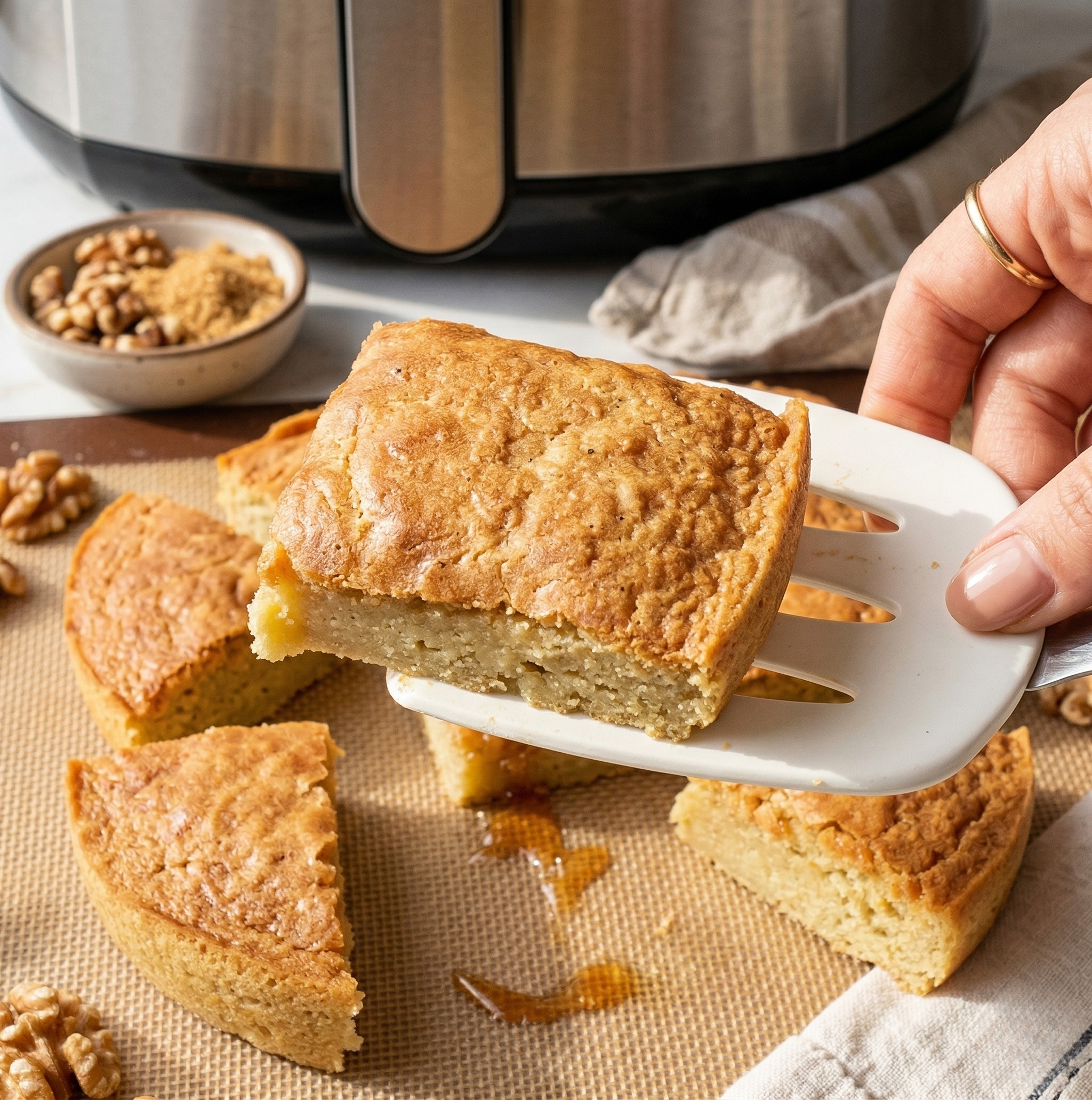 Air Fryer Blonde Brown Sugar Brownies: The Chewy Bar No Oven Required