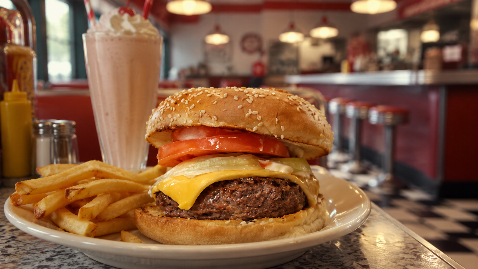 Homemade Cheeseburgers: Juicy Burger with Melted American Cheese