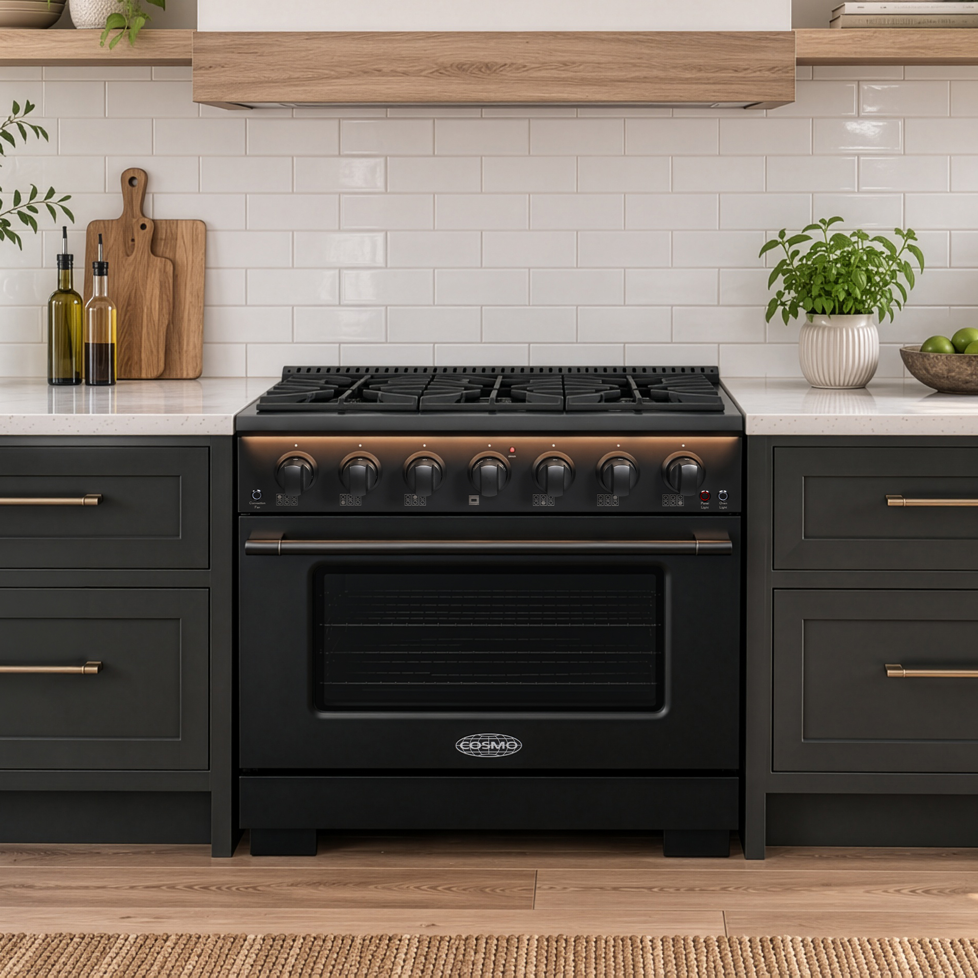 Cosmo Appliances Adds Matte Black Finish to 36-Inch Vista Collection Gas Range